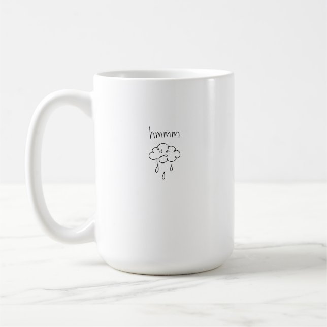 sad cloud doodle art coffee mug (Left)