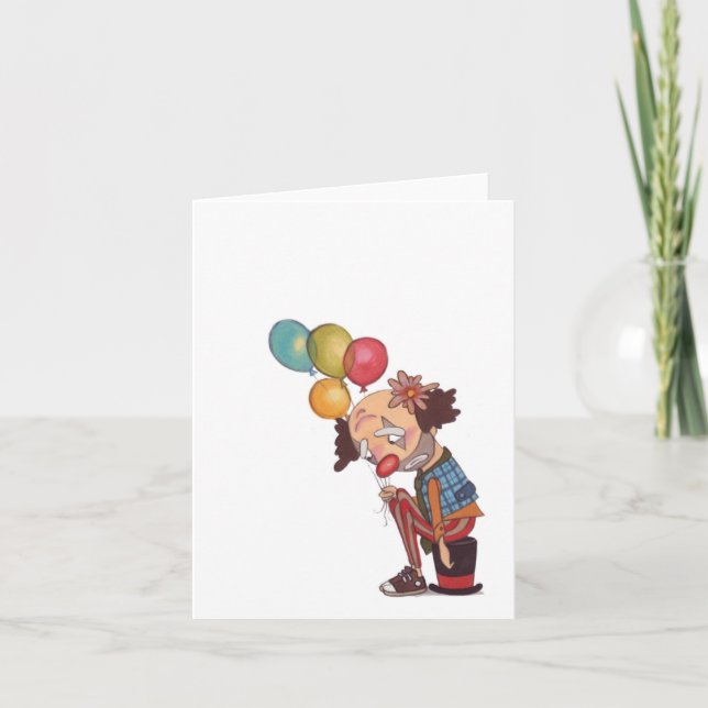sad clown birthday notecard (Front)