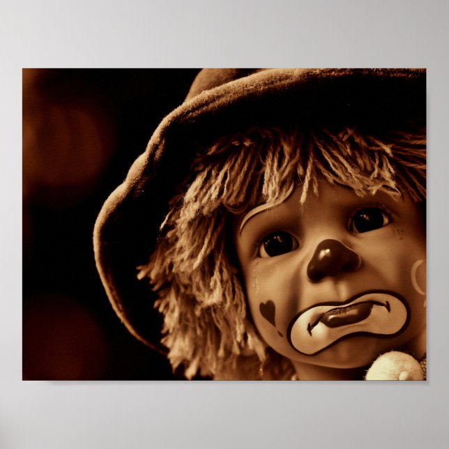Sad Clown Doll Face Poster (Front)