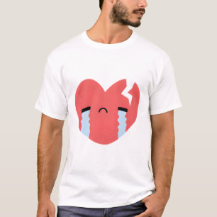 Sad Crying Broken Heart Doodle T-Shirt