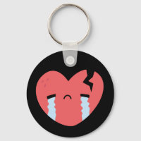 Sad Crying Broken Heart Face Emoji Black