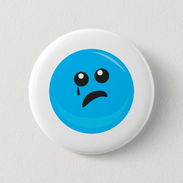 Sad Crying Cute Face 2 Inch Round Button (Front)