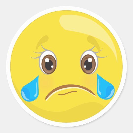  Sad  Crying Emoji Stickers  Zazzle ca