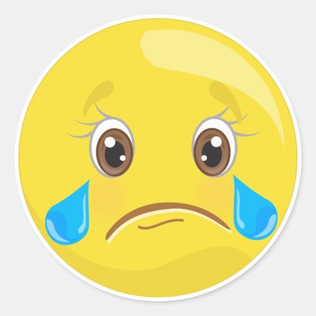 Sad Crying Emoji Stickers (Front)