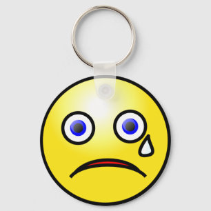 Sad Crying Face Keychain