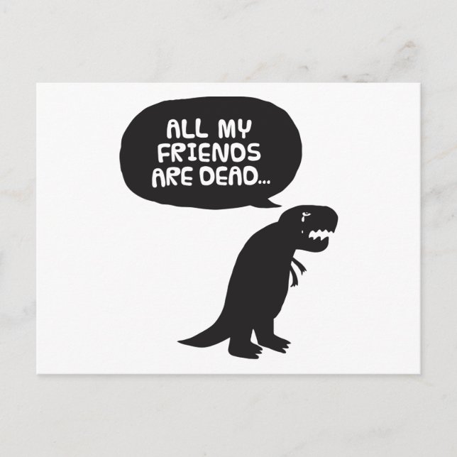 Sad Dinosaur Postcard (Front)