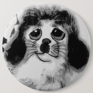 SAD DOG 6 INCH ROUND BUTTON