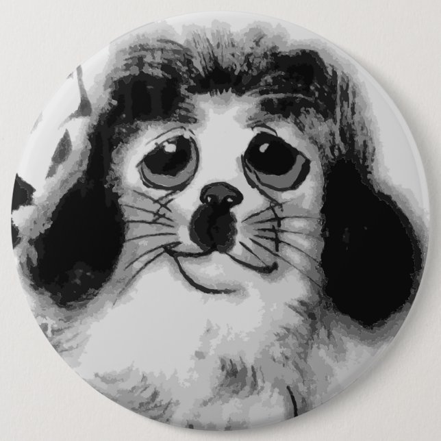 SAD DOG 6 INCH ROUND BUTTON (Front)