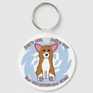 Sad Dog Eyes Pembroke Welsh Corgi Keychain