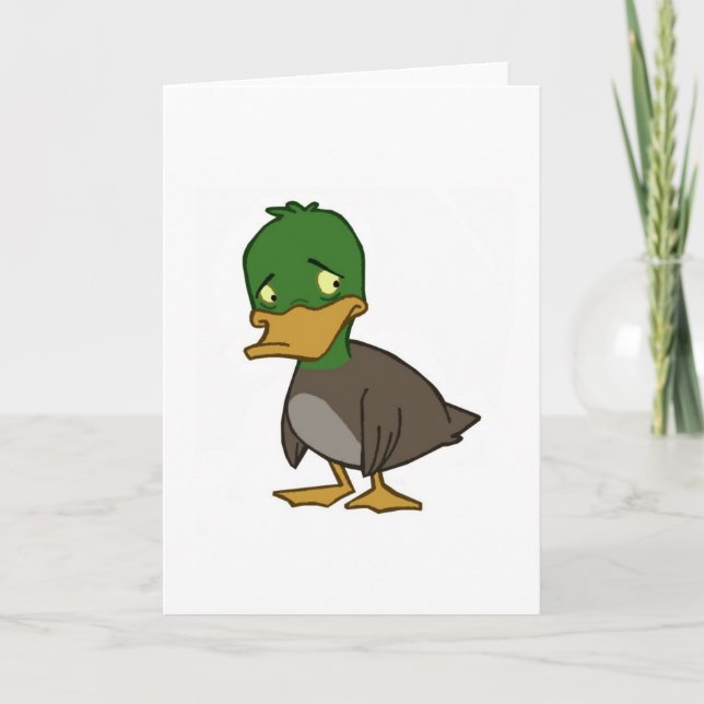 Sad Duck Card (Blank Inside) (Front)
