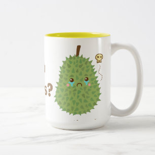Sad Durian that gets no hugs Two-Tone Coffee Mug