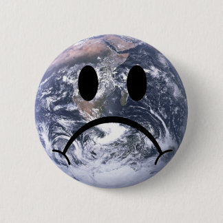 Sad earth badge 2 inch round button