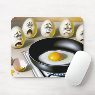 Sad Eggs Watching Egg In Frying Pan Mouse Pad