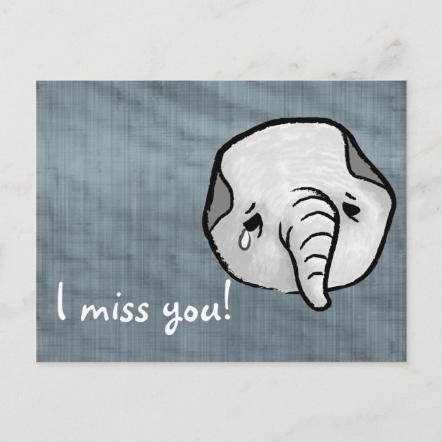 Sad elephant postcard (Front)