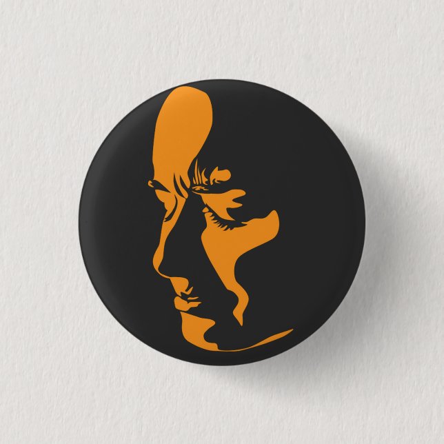 sad face 1 inch round button (Front)