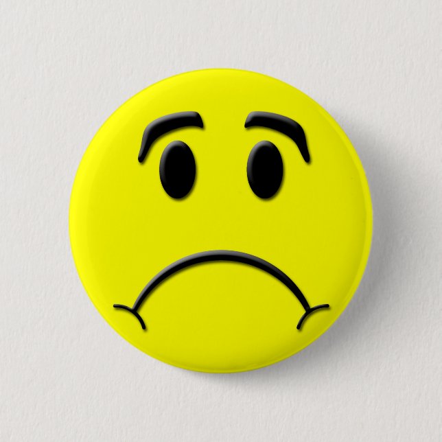 Sad face 2 inch round button (Front)