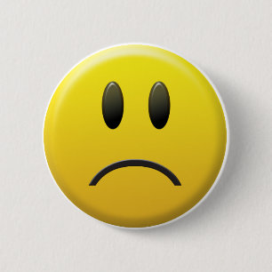 Sad Face 2 Inch Round Button