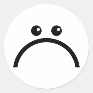 Sad Face Classic Round Sticker
