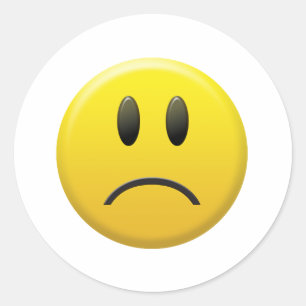 Sad Face Classic Round Sticker