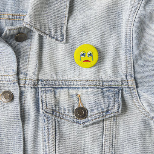 Sad Face Emoji 1 Inch Round Button