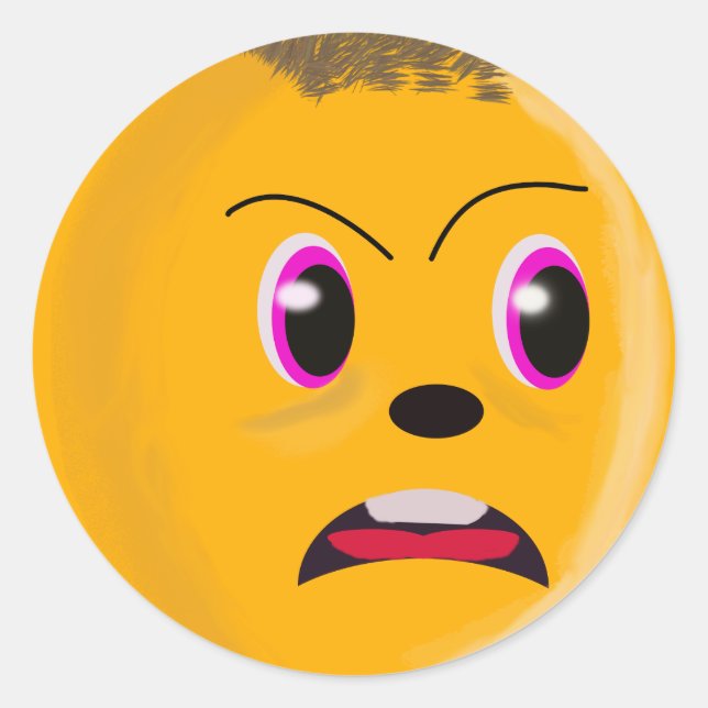 Sad Face Gold Colour Sticker (Front)