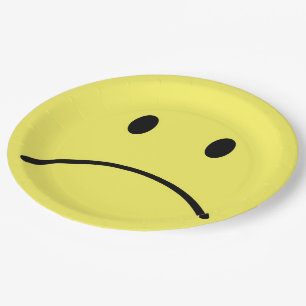 Sad Face Paper Plate