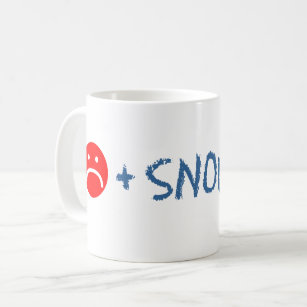 Sad Face Plus Snow Equals Happy funny mug