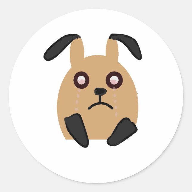 Sad Face Sticker Bunny Crying (Front)