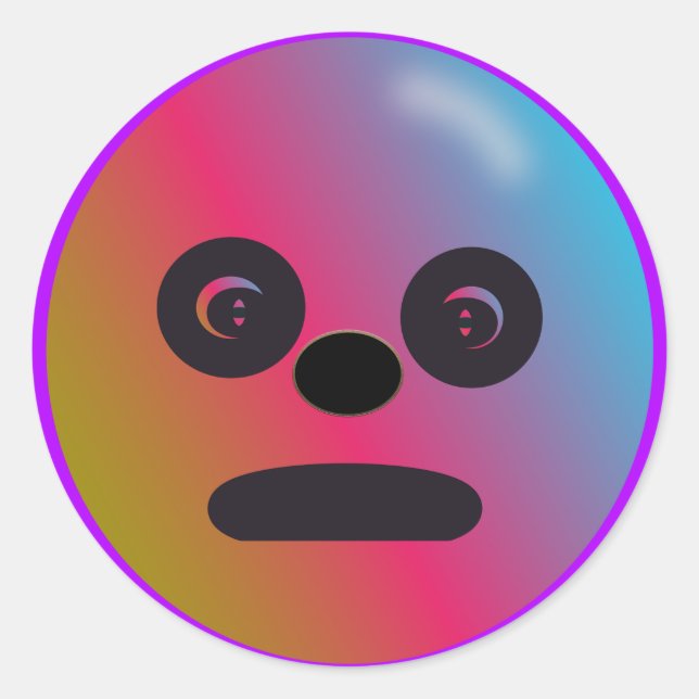 Sad Face Sticker Gradient Colours (Front)