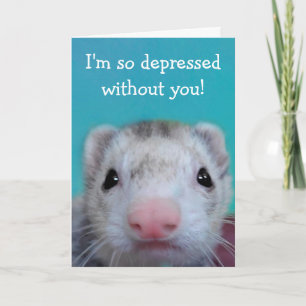 Sad Ferret Miss You Card