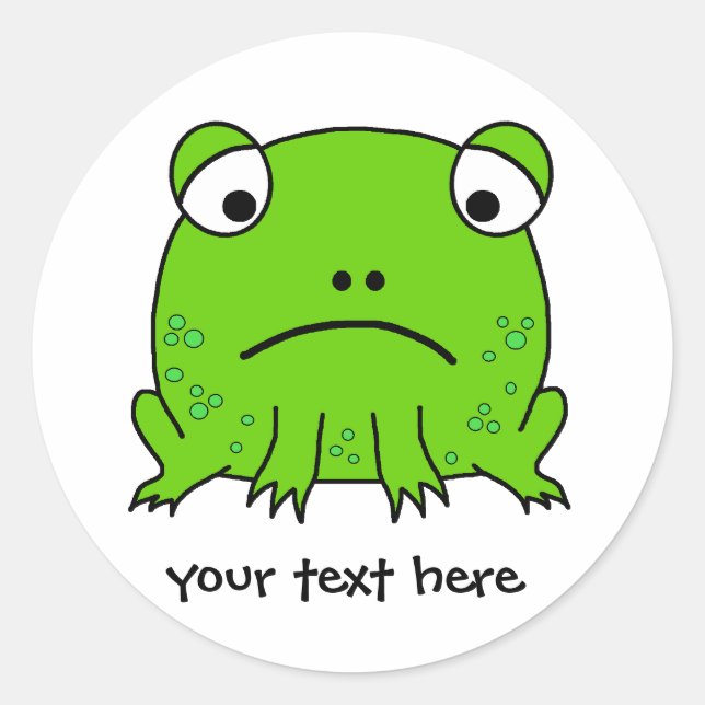 Sad Frog Classic Round Sticker (Front)