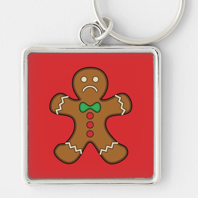 Sad Gingerbread Man Keychain (Front)