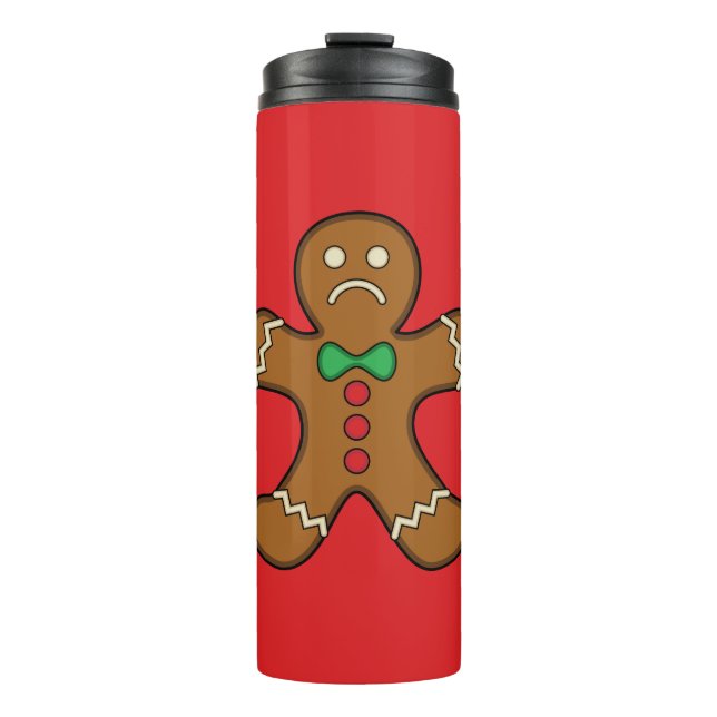 Sad Gingerbread Man Thermal Tumbler (Front)