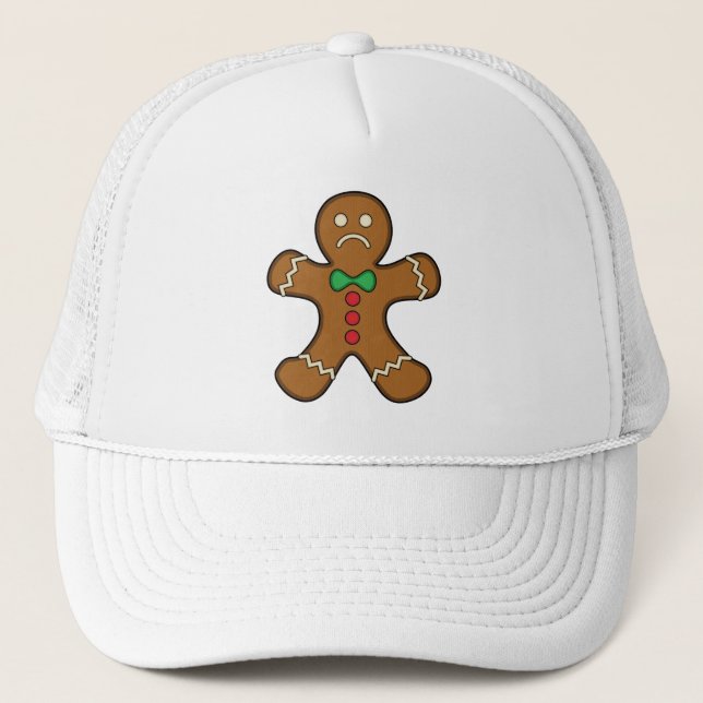Sad Gingerbread Man Trucker Hat (Front)