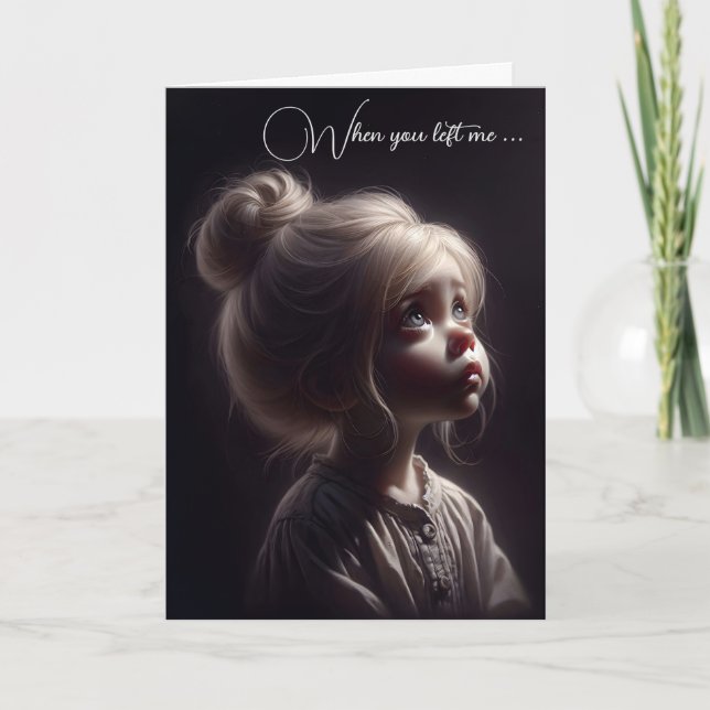 Sad Girl Missing You Card (Front)