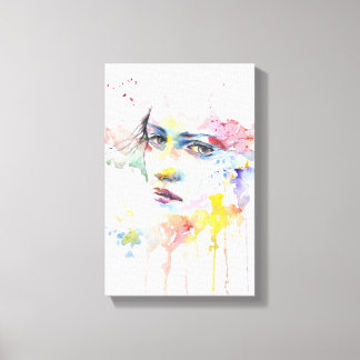 sad girl - painting canvas print