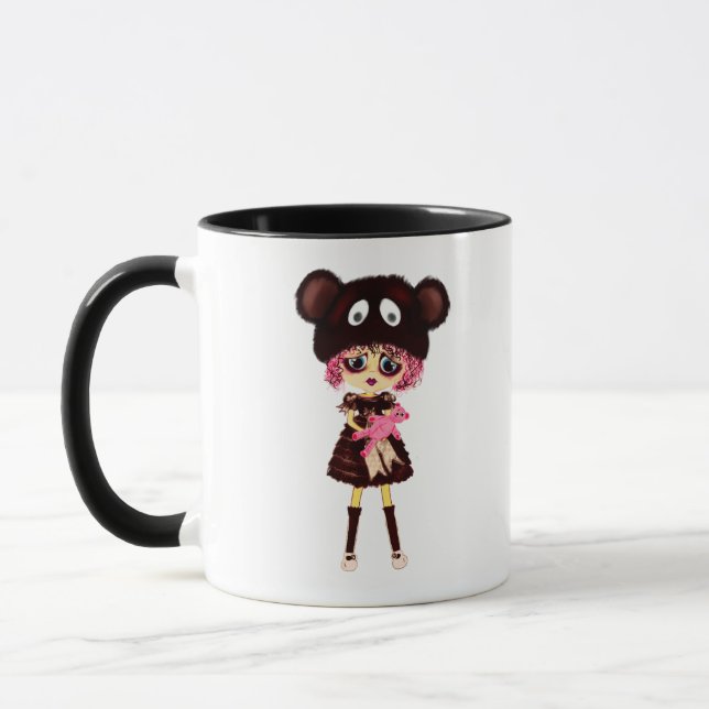 Sad Gothic Kawaii Girl goth Custom Template Mug (Left)