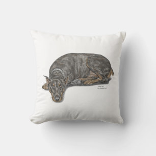 Sad Guilty Looking Doberman Throw Pillow