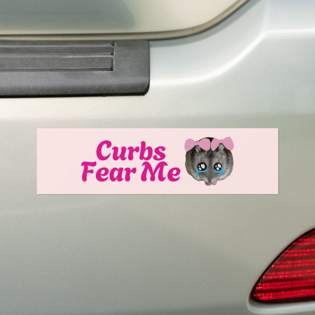Sad Hamster Driver  Bumper Sticker (On Car)