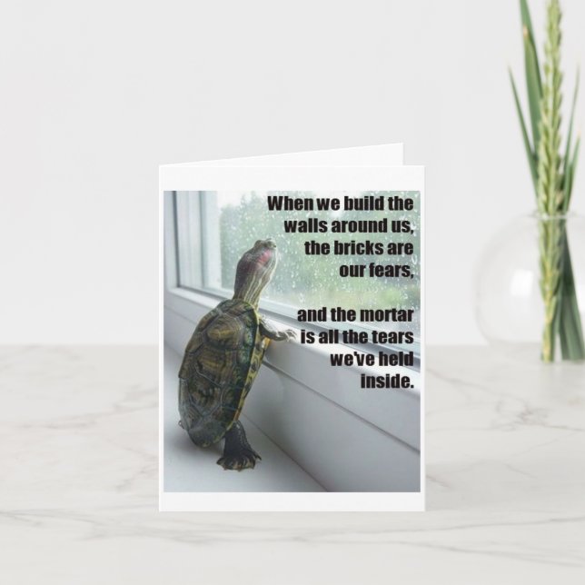 Sad Hipster Turtle greeting card (Front)