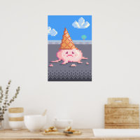 Sad Ice cream Cone Pixel Art