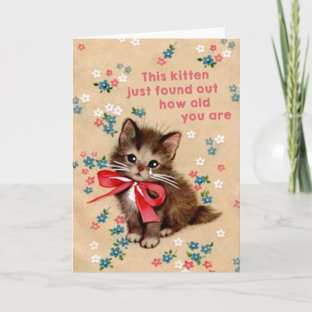 Sad kitten - funny birthday card (Front)
