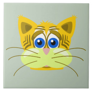 sad kitty ceramic tile