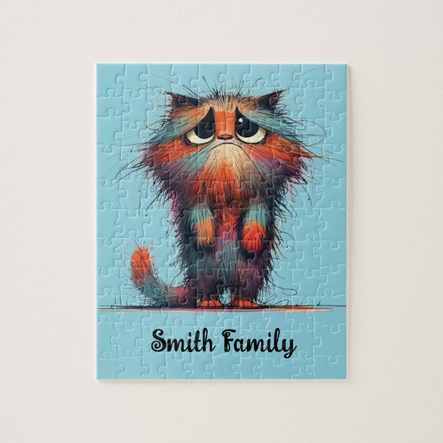 Sad Kitty Personalized Puzzle (Vertical)