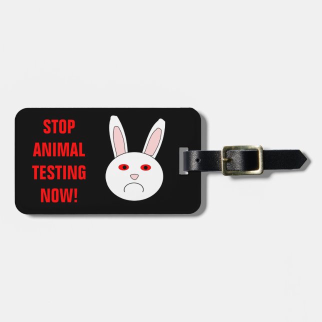 Sad Lab Rabbit Custom Luggage Tag (Front Horizontal)