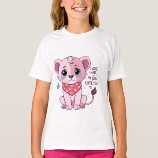 Sad Lion Cub – Soft Pastel Crying Lion T-Shirt