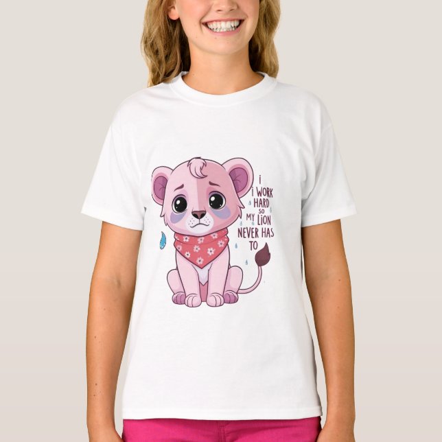 Sad Lion Cub - Soft Pastel Pleurant T-Shirt Lion (Devant)
