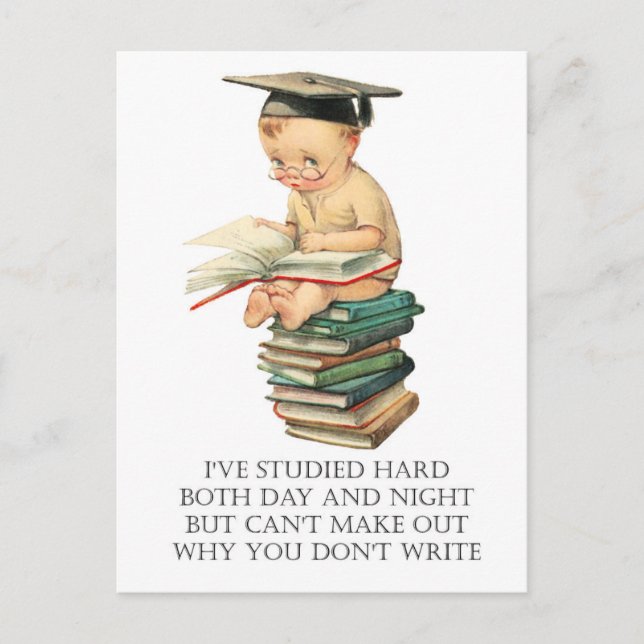 Sad Little Graduate Postcard (Front)