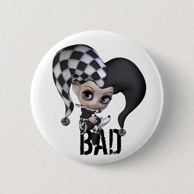 Sad Little Jester 2 Inch Round Button (Front)