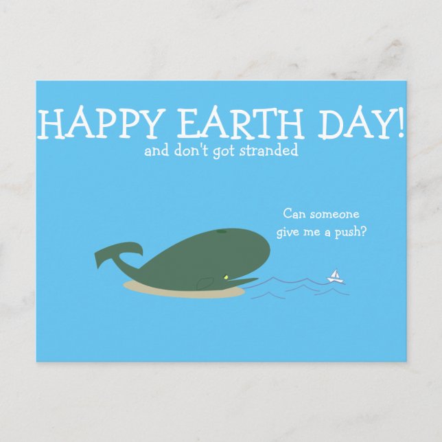 Sad little whale quote question funny animals postcard (Front)